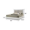 thumbnail image 2 of Mist Modern style Queen Bed made with Wood Lacquer & Marble Headboard in White, 2 of 4