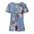 thumbnail image 5 of Miluxas Tops Clearance Plus Size Women's Printed Loose Short Sleeve Pullover Tops Blouse Blue 10(XL), 5 of 6