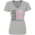thumbnail image 3 of Inktastic Breast Cancer Awareness- Fight, Care, Cure Women's V-Neck T-Shirt, 3 of 5