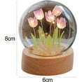 thumbnail image 6 of LINLIN Realistic Tulip Night Light, Soft Lighting Wooden Base Tulip Lamp, Creative Handmade Desk Lamp, Artificial Flower Nightlight DIY Craft for Home Decor, Study, Living, Bedroom, Gift, 6 of 8