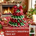 thumbnail image 2 of DIY Crochet Christmas Tree Kit,2026 New Crochet Kit for Beginner,Christmas Tree Bow Pearl Embellishment, Christmas Party Crochet Decorations,Starter kit, 2 of 6