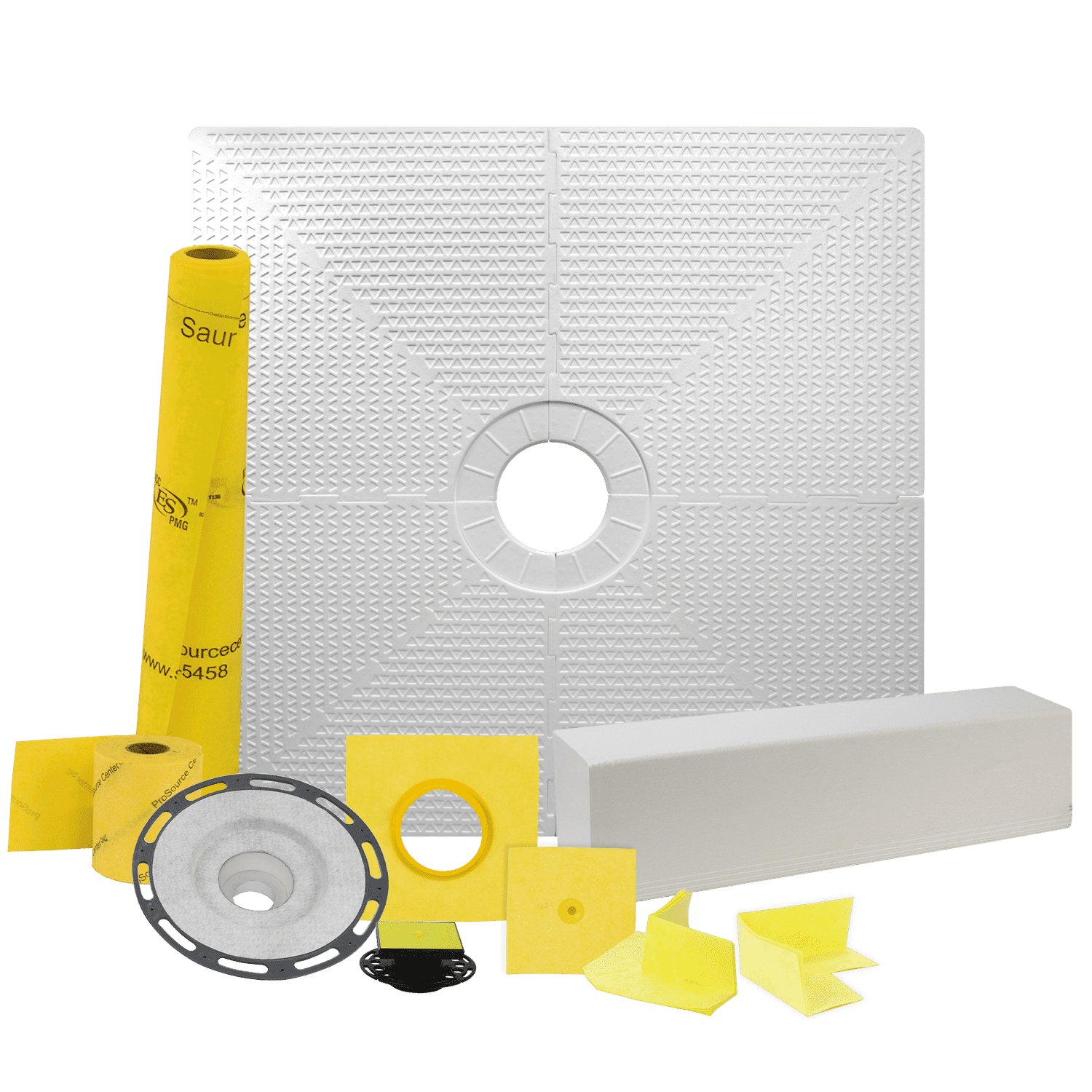 Pro GEN II 48” x 48” Tile Shower Waterproofing Kit with Center Drain