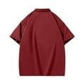 thumbnail image 3 of Fznquz Red Men Shirts Plain Casual Oversied Polos Short Sleeve Summer Tee Shirts Mens XXXXXL, 3 of 3