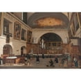 thumbnail image 2 of Giuseppe Canella 18x14 Gold Ornate Wood Frame and Double Matted Museum Art Print Titled - Interior of the Saint-Jean-Saint-Francois Church (1829), 2 of 4