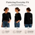 thumbnail image 3 of QUALFORT Women’s Crew Neck Pullover Sweater, Soft Lightweight Long Sleeve Knit Top, Solid Color Casual Sweater, Black L, 3 of 7
