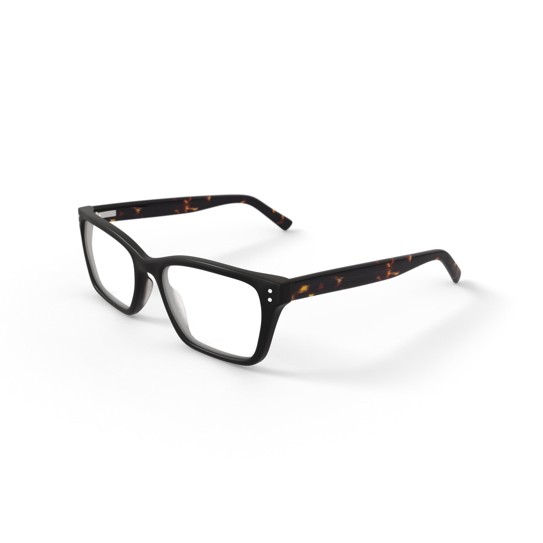 Walmart Men's MV014 Curtis Square Prescription Eyeglasses with Case, Shiny Black