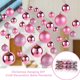 thumbnail image 5 of Inteprter 30 piezas de bolas de Navidad adornos inastillables decoraciones para árboles de Navidad juego de bolas colgantes para decoración de fiesta de Kits de decoración para fiestas Rosado Inteprter HA007626-05B, 5 of 6