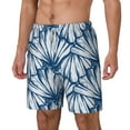 thumbnail image 2 of Balery Blue Shells Mens Swim Trunks Swim Shorts for Men Quick Dry Inseam Beach Shorts with Compression Liner Pocket-Small, 2 of 9