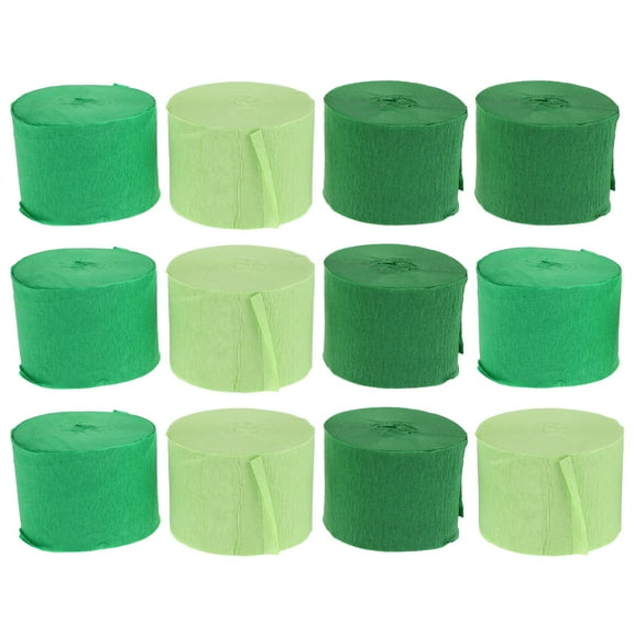 Hemobllo Crepe Paper Streamers Green Jungle Theme Decorations for Weddings Birthday Party Summer Forest Ambiance