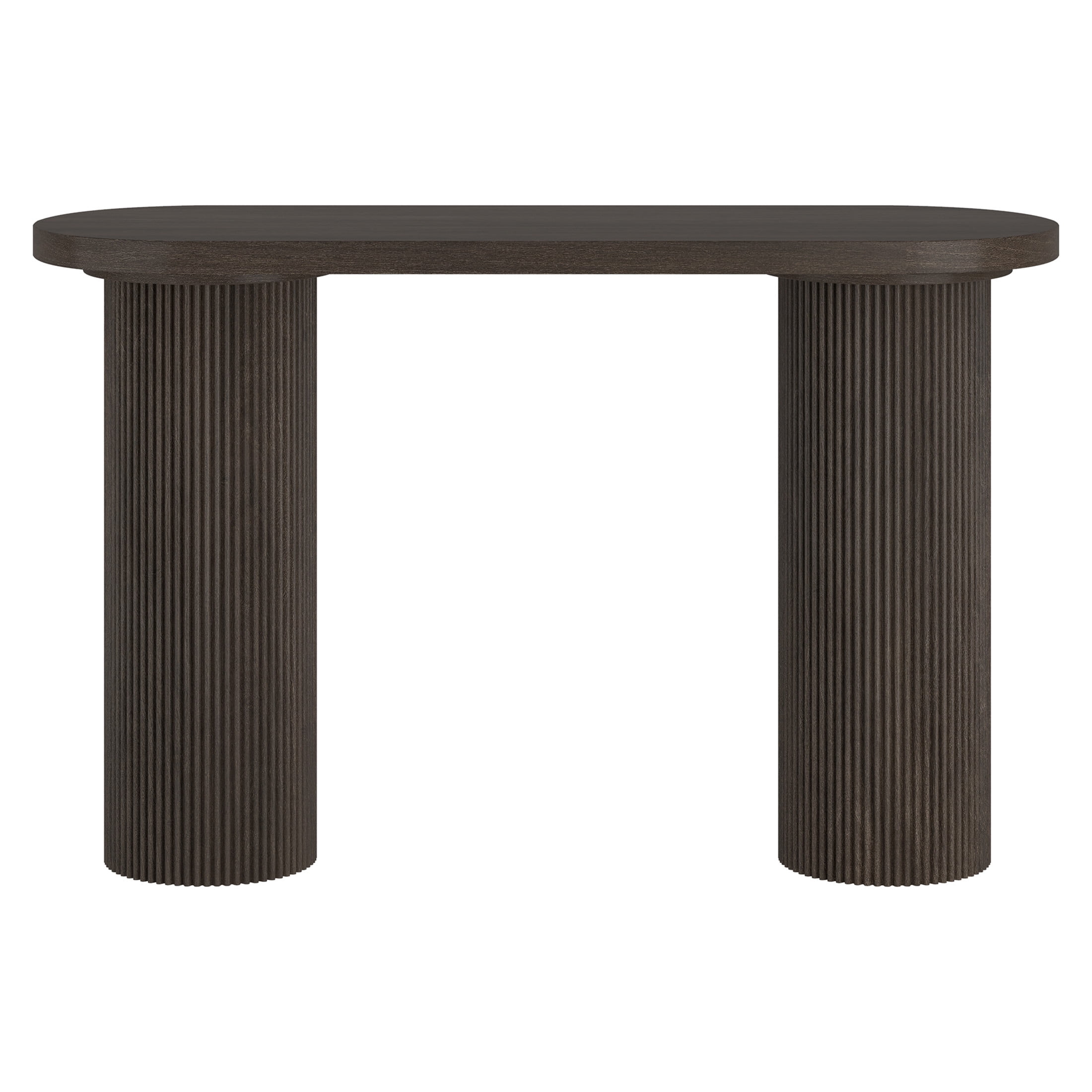 Evelyn&Zoe Modern/Contemporary 55" Wide Brown Oak Console Table