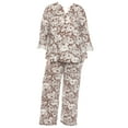 thumbnail image 5 of White Mark Casual Floral Print 3/4 Sleeve Blouse and Palazzo Pant Clothing Set, 2-Piece, Women's Plus, 5 of 7