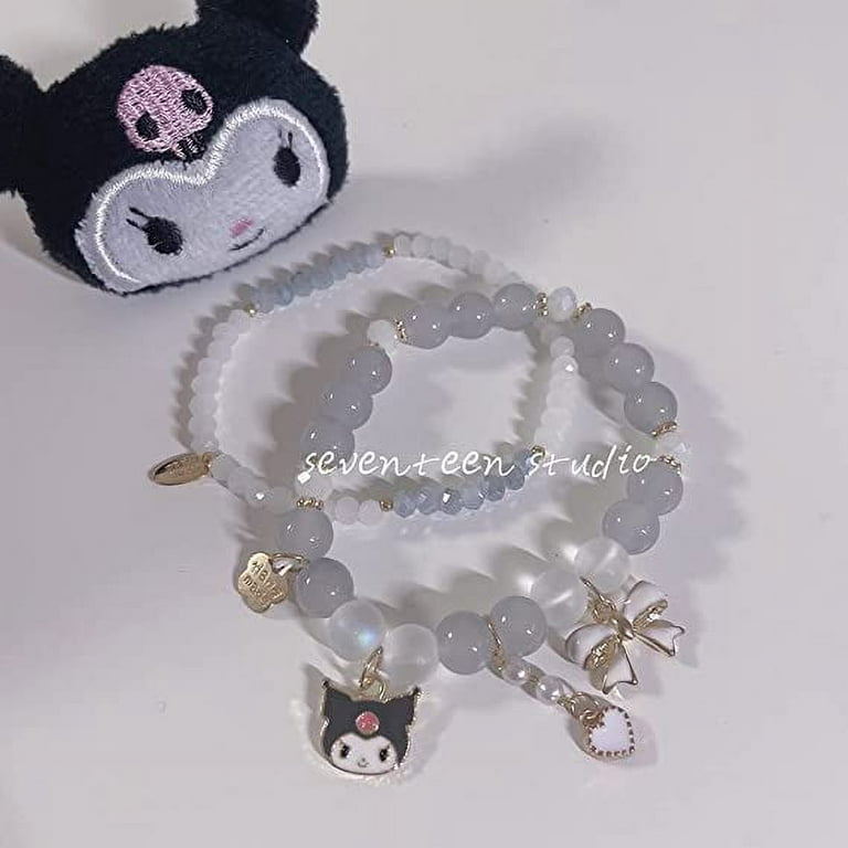 Cinnamoroll Crystal Bead Bracelet Kuromi And My Melody Bracelets Sanrio  Jewelry For Bff Friendship Best Friend Gift Cute Cartoon Kawaii Elastic  Beaded