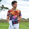 thumbnail image 3 of Uemuo Colorful Butterfly Cluster for Men’s Golf Shirt – Premium Pique Cotton Polo, Soft & Breathable Casual Short Sleeve Shirt, Comfortable Activewear for Sports & Leisure-, 3 of 6