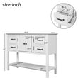 thumbnail image 6 of Wood Console Table, White Living Room Console Table with 4 Storage Drawers, 43'' Premium Entryway Buffet Sideboard Desk with Cabinet and Shelf, Rustic Narrow Table for Under Stairs, 220bs, S9279, 6 of 8