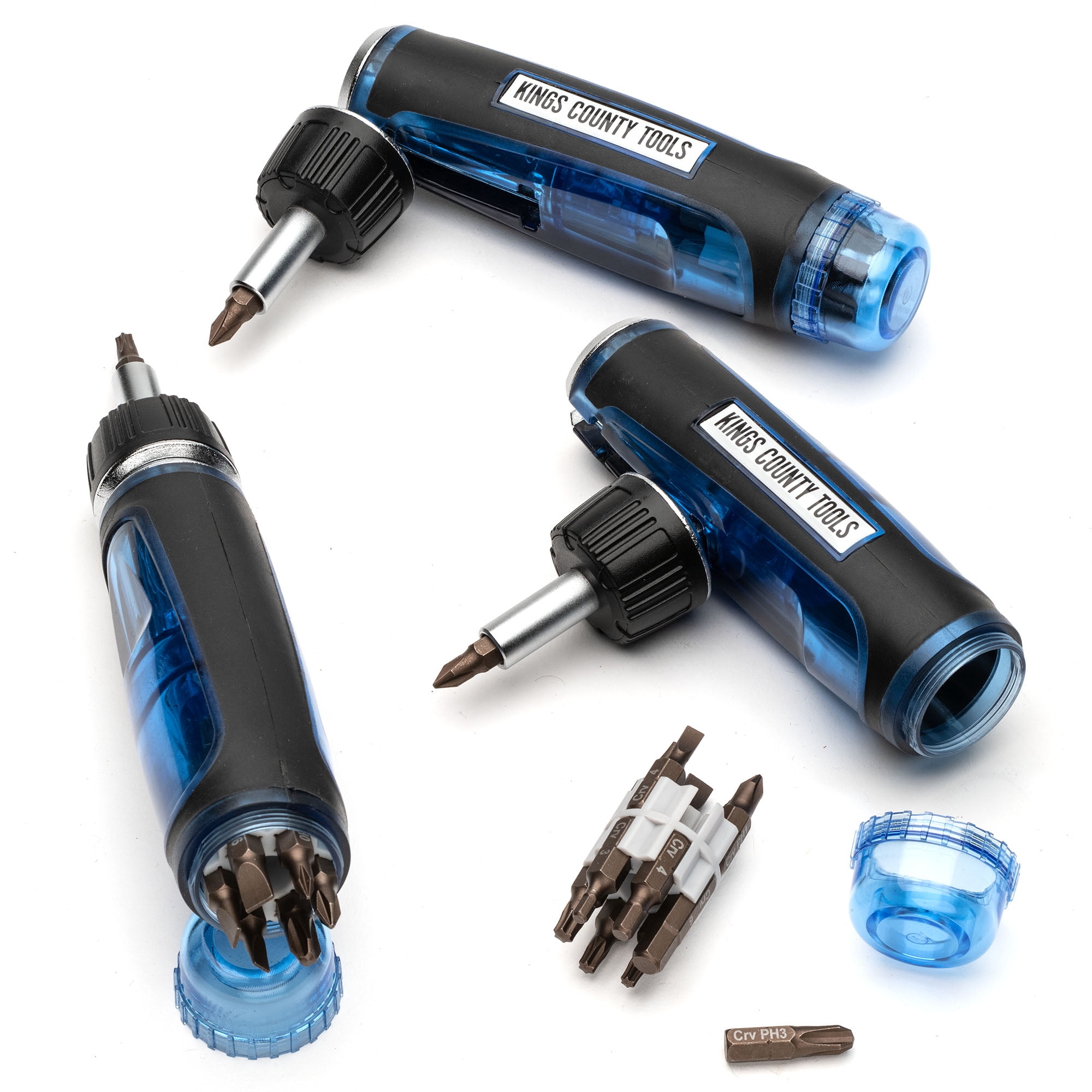 Kings County Tools MultiPurpose Ratcheting Screwdriver 3 Adjustable