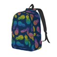 thumbnail image 1 of Disketp Abstract Bright Pineapple Fruit Retro print Canvas Backpack Lightweight Travel Daypack Student Rucksack Laptop Backpack-Medium, 1 of 5
