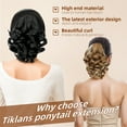thumbnail image 3 of XmhyTop-A Short Ponytail Hair Extensions - Clip in Synthetic Ponytail Extension, Curly Ponytail Hairpiece, Soft Natural Look, 1 Piece,P09, 3 of 4