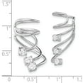 thumbnail image 2 of Primal Silver Sterling Silver Rhodium-plated Cubic Zirconia Cuff Earrings, 2 of 4