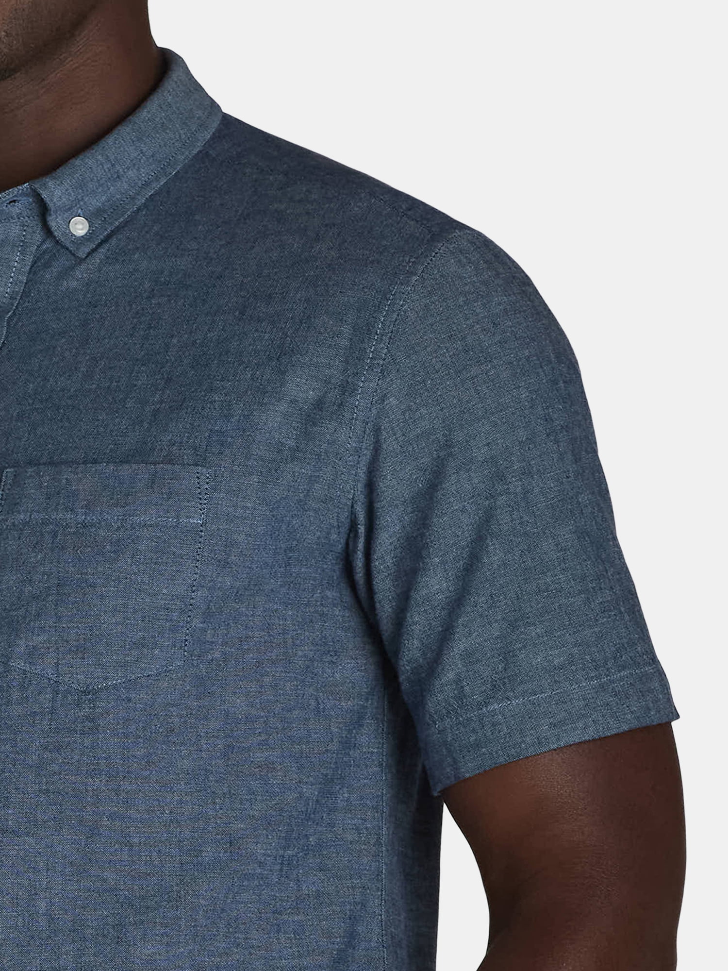 Men's & Big Men's Short Sleeve Poplin Button-Up Shirt, Sizes S-3XL
