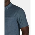 thumbnail image 3 of George Men's & Big Men's Short Sleeve Poplin Button-Up Shirt, Sizes S-3XL, 3 of 4