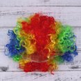 thumbnail image 3 of 3 pelucas afro de payaso esponjosas, divertidas pelucas de fiesta, accesorios de actuación para mascaradas, carnavales, cosplay (coloridas), 3 of 5