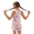 thumbnail image 2 of Xoenoiee Pink Butterfly Cherry Blossom Print Girls Tankini Swimsuits 2 Piece Summer Boyshort Bathing Suit Rash Guard Swimwear for Kids Child Beach with Sun Protection, 8-9 Years, 2 of 7