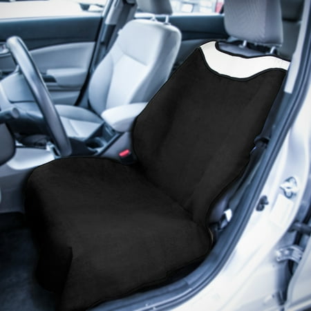 Logo Car Seat Towel - Sweat Towel Auto Seat Cover- For Athletes Fitness Gym Running Extreme Crossfit Workout, Triathlon Beach Swimming Outdoor Water Sports, Machine Washable - Black by OxGord