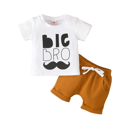 

Domingbub Toddler Boys Summer Short Sets Outfits Casual Short Sleeve Shirt Shorts Playwear Sets Clothes White 3-6 Months