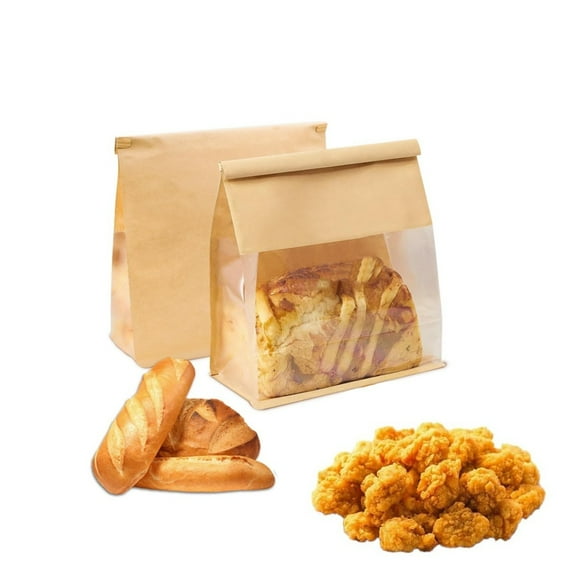 HXRH Bakery Bags,Reusable Sourdough Bread Containers with Tin Strip for Homemade Pastry,20Pack Portable Bread Bags with Window for Outdoor