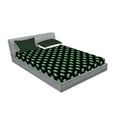 thumbnail image 2 of Ambesonne Alien Fitted Sheet & Pillow Sham Set, Martian Design, Calking, Fern Green Black, 2 of 2