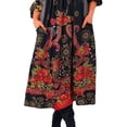 thumbnail image 4 of DYMADE Women Plus Size Round Neck Pullover Ethnic Style Vintage Printed Dress, 4 of 4