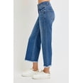 thumbnail image 5 of Womens High Rise Crop Wide Leg Jeans with Wide Band Detail and Buttoned Pockets Modern Fit Comfortable Stretch, 5 of 7