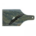thumbnail image 1 of Eagle Cutting Board, King of Skies Flying over the Forest and Mountains United States, Decorative Tempered Glass Cutting and Serving Board, Wine Bottle Shape, Green Dark Brown White, by Ambesonne, 1 of 1