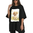 thumbnail image 4 of Plus Size Shirt for Women Black Tops for Women Oversized Short Sleeves Shirt for Women Puppy T Shirt Crewneck Shirt for Women L, 4 of 5