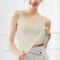 thumbnail image 5 of COMVALUE Seamless Ice Silk Vest Tank Tops for Women Basic Scoop Neck Camisole Undershirt (Beige, 3XL), 5 of 5
