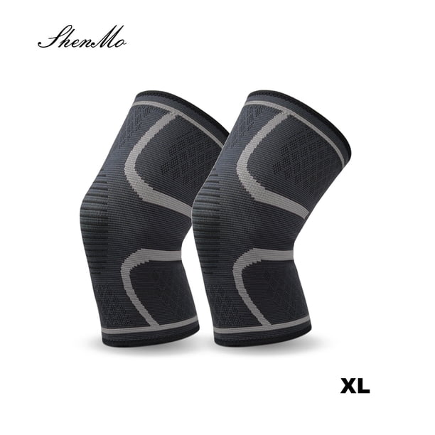 ShenMo - Juego de 2 rodilleras para dolor de rodilla, rodillera para dolor de rodilla, roturas de menisco, ACL y alivio del dolor de artritis - rodillera (gris XL) LingWen 9024715176059