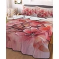 thumbnail image 3 of Quilts Twin Size, Flower Painted, Abstract Blush Pink Watercolor Soft Comforter Bedding Set for Bed, Lightweight Quilted Bedspread with Pillow Cover(2 Pieces) for All Season, 68x86 Inch, 3 of 6