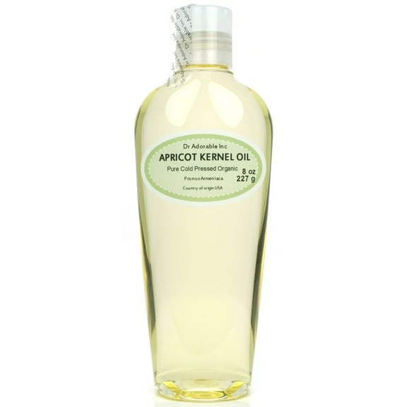 Dr Adorable - 8 oz - Apricot Kernel Oil - 100% Pure Organic Cold Pressed Natural Skin and Hair Care Massage Therapy Aromatherapy