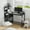 Black, variant on Homy Casa Industrial Office Desk with Shelves & Charging Station for Home Workstation, Brown