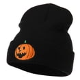 thumbnail image 2 of Halloween Laughing Jack o Lantern Embroidered Long Beanie - Navy OSFM, 2 of 5