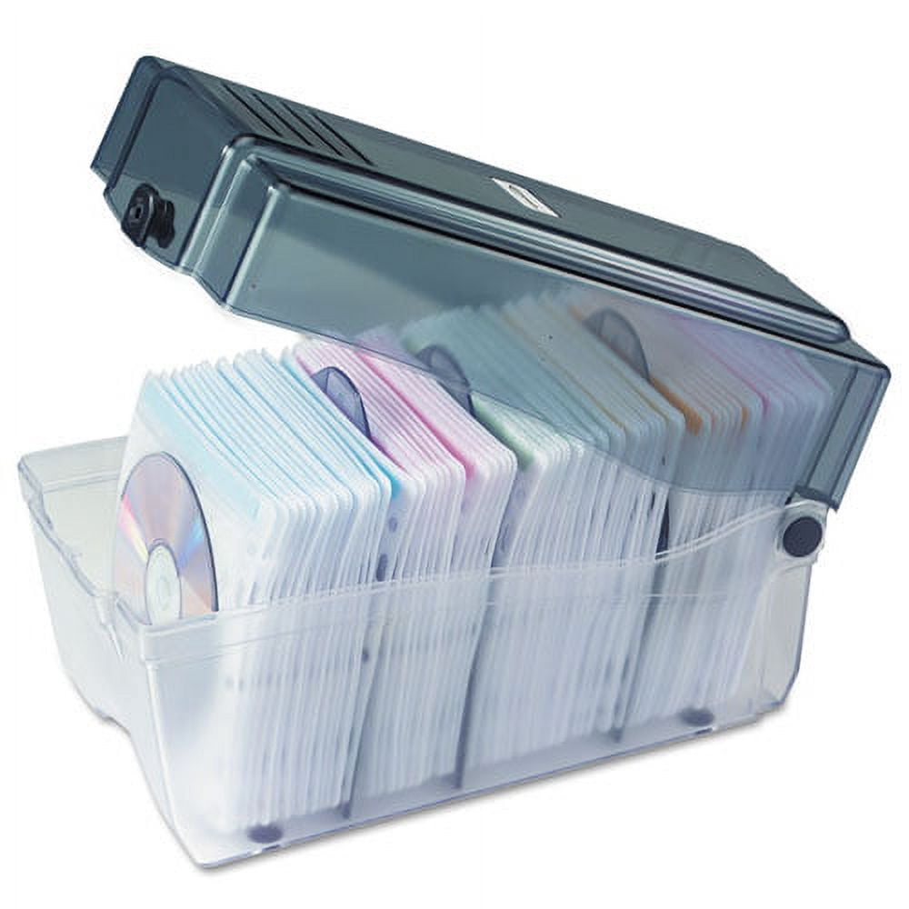 Cd/dvd Storage Case, Holds 150 Discs, Clear/smoke | Bundle of 5 Each