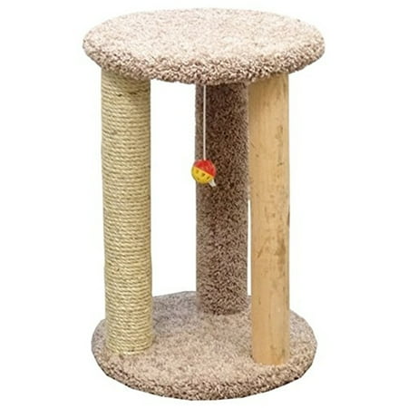 New Cat Condos Premier Round Multi Scratcher-Color:Beige