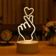 thumbnail image 2 of Lámpara 3D de acrílico con USB, luces LED de noche, letrero de neón, decoraciones navideñas para el hogar, dormitorio, decoración de cumpleaños, regalos de boda, 2 of 4