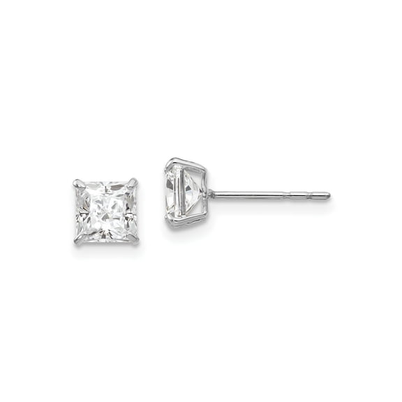 FJC Finejewelers 14 kt White Gold Stud Madi K Square CZ Post Earrings 5 mm x 5 mm