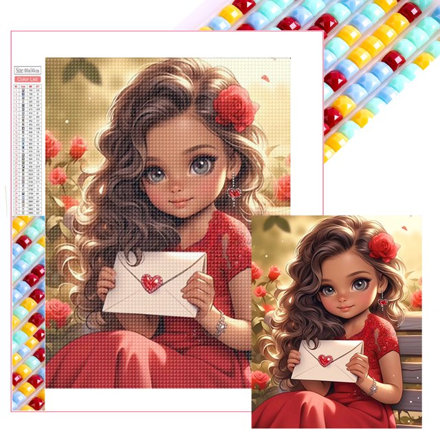 Con Cuentas Cuadradas 5D DIY Arte Carta Amor Del Día San Valentín 45x55cm