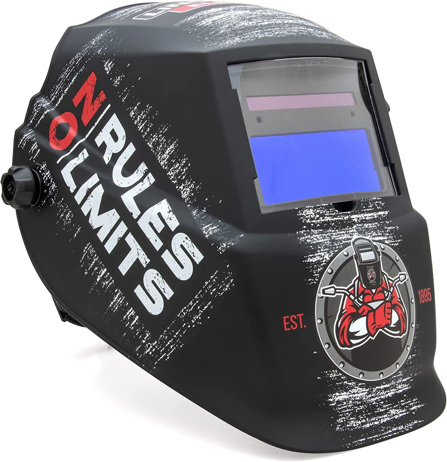 Lincoln Electric Auto-Darkening Welding Helmet with Variable Shade Lens No. 7-13 (1.73 x 3.82 in. Viewing Area) No Rules Limits Design