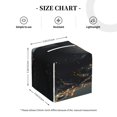 thumbnail image 3 of Uemuo Black And Gold White Horse Tissue Box Cover Holder, Square with Bottom Belt - PVC Leather Decorative Organizer for Tabletop, Bathroom, Car, Office, 3 of 8