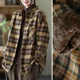 thumbnail image 2 of Camisas a cuadros gruesas y cálidas de felpa para mujer, blusa holgada estilo vintage con bolsillos Y2k, blusas casuales coreanas de manga larga para otoño e invierno, 2 of 4