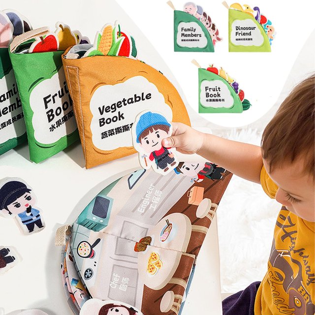 Libro de Tela para Niños Pequeños XWSHYW Cola Que No Se Puede Rasgar Colgar Masticar Rompecabezas Educación Temprana Tridimensional