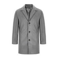 thumbnail image 6 of successthop Single Breasted Wool Trench Coat for Men Notched Lapel with Pockets Trendy Outwear Long Sleeve Solid Jacket, 6 of 9